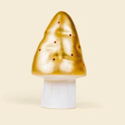 Petite lampe veilleuse champignon Doré
