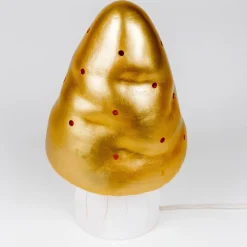 Petite lampe veilleuse champignon Doré