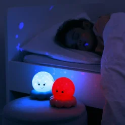 Petite veilleuse nomade bébé poulpe rose