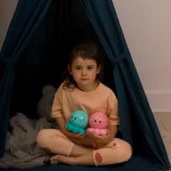 Petite veilleuse nomade bébé poulpe bleu