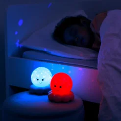 Petite veilleuse nomade bébé poulpe bleu