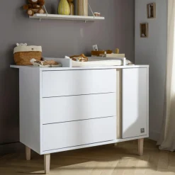 Plan à langer pour commode 3 tiroirs et 1 porte Paloma
