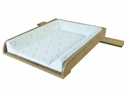 Plan à langer pour commode Martha finition chêne matelas lapins