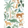 Planche de stickers A3 Animaux de la jungle