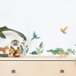 Planche de stickers A3 Animaux de la jungle