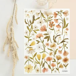 Planche de stickers A3 fleurs Vintage Flowers