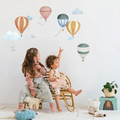 Planche easy stickers Montgolfière aquarelle