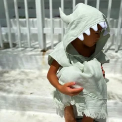 Poncho de plage vert monstre (3 ans et +)