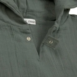 Poncho en mousseline vert pétrole