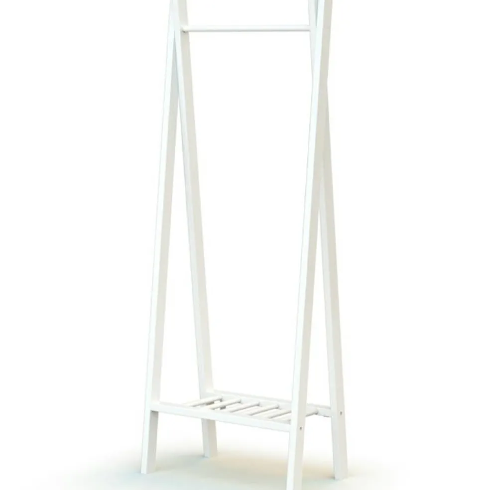 Portant à vêtements en bois de hêtre Essentiel blanc