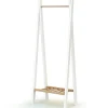Portant à vêtements en bois de hêtre Essentiel blanc et beige