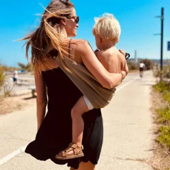 Porte bébé enfant en lin Brown