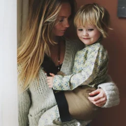 Porte bébé enfant en lin Camel