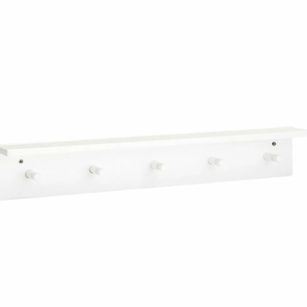 Porte manteau mural blanc 5 patères
