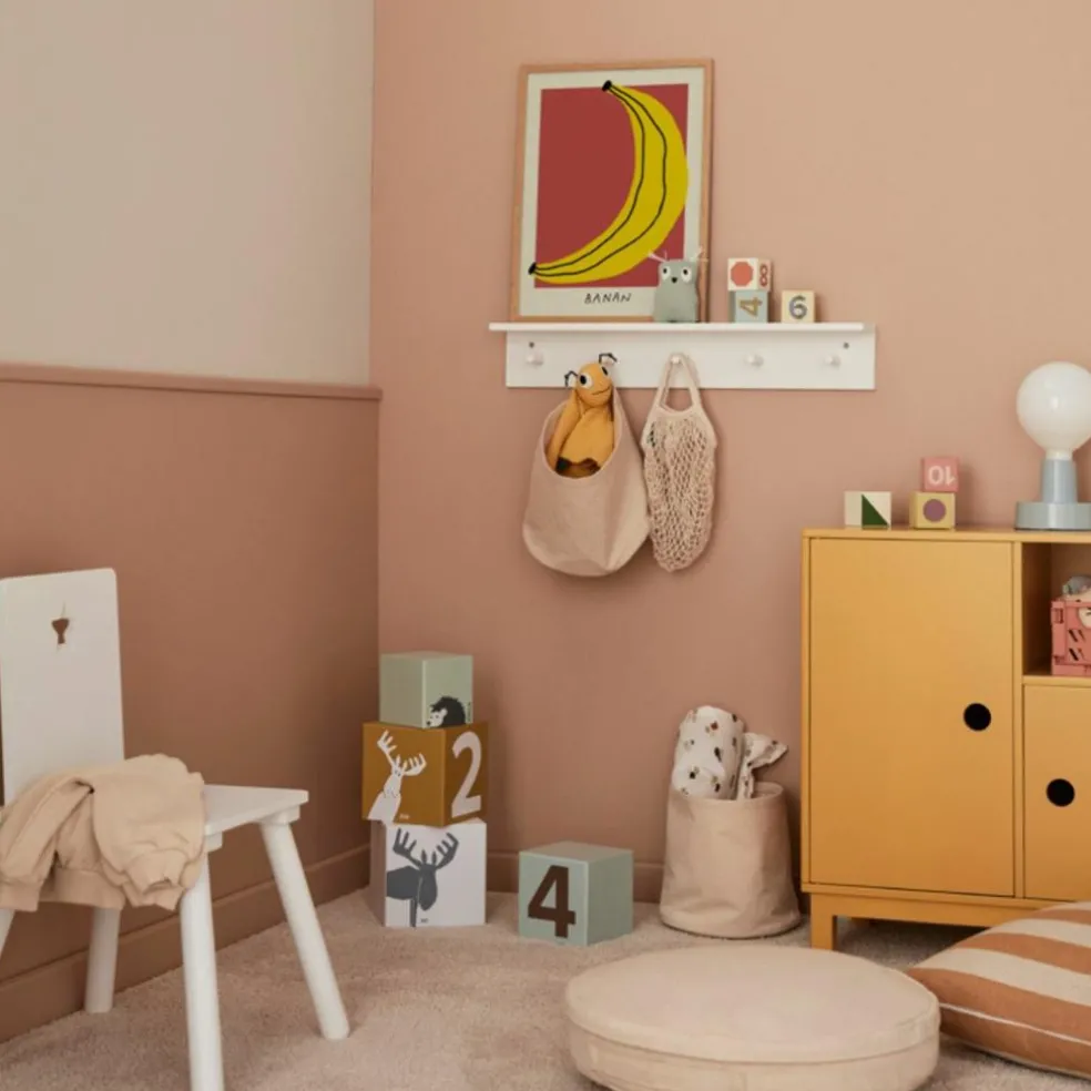 Porte manteau mural blanc 5 patères