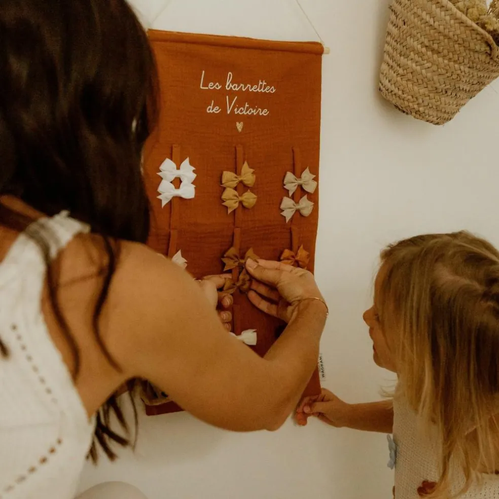 Porte-barrettes Gaze Caramel (personnalisable)