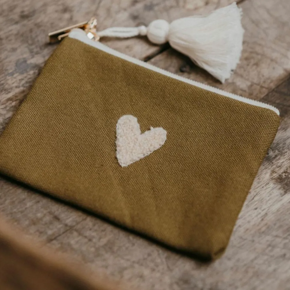 Porte-monnaie Love olive