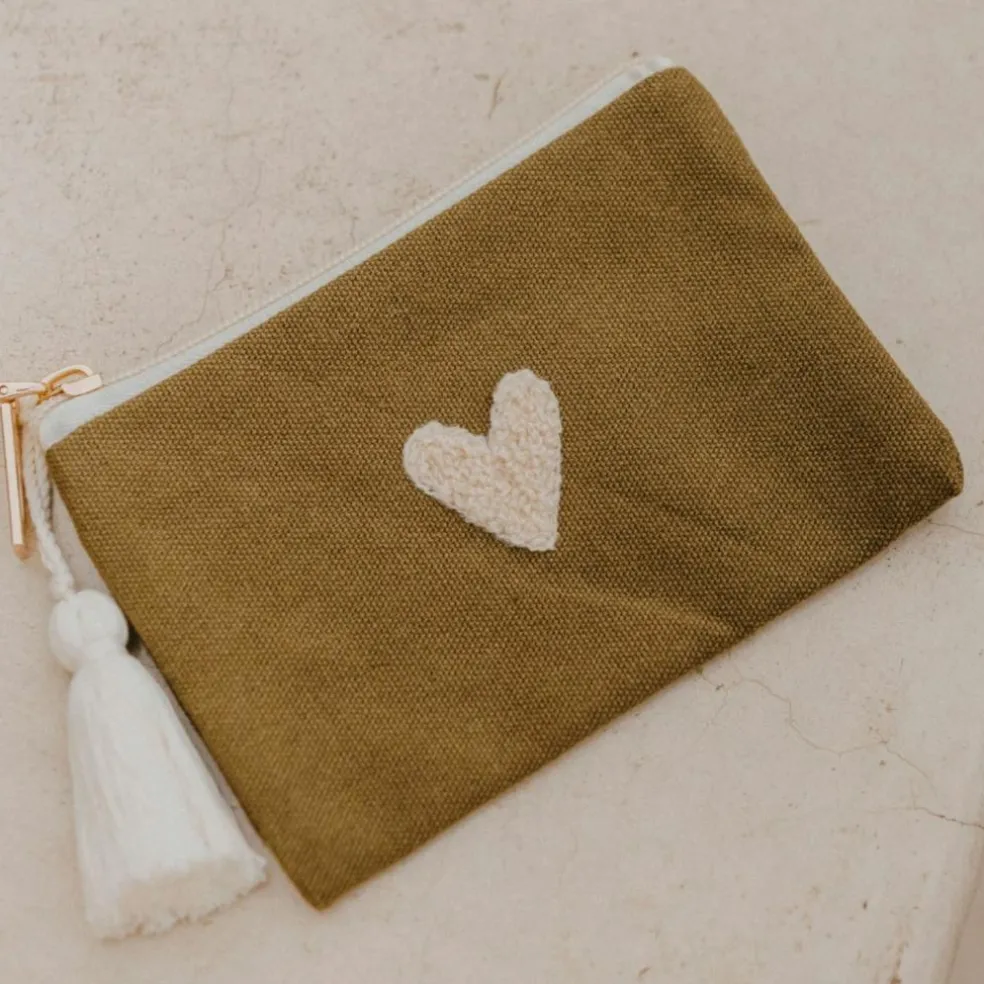 Porte-monnaie Love olive