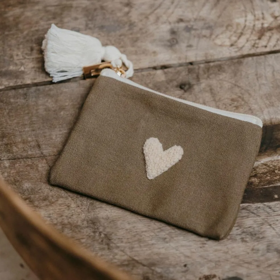Porte-monnaie Love taupe