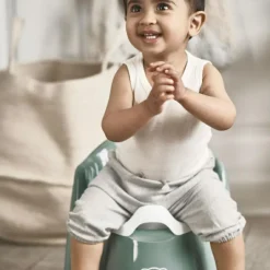 Pot bébé fauteuil vert profond et blanc