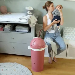 Poubelle à couches Baleine Rose foncé