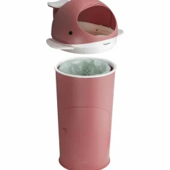 Poubelle à couches Baleine Rose foncé