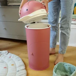Poubelle à couches Baleine Rose foncé