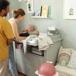 Poubelle à couches Baleine Rose foncé