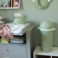 Poubelle à couches Baleine Pistache