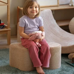 Pouf Cloud Brown Sugar velours côtelé