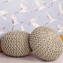 Pouf enfant tricoté Lili lin (30 x 20 cm)