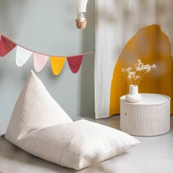 Pouf Marshmallow velours côtelé