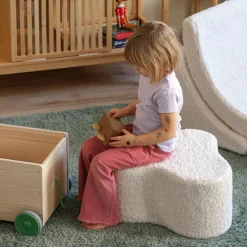 Pouf Nuage Cloud Cream White molletonné