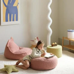 Pouf Ottoman Guava Pink molletonné