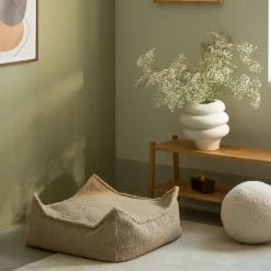 Pouf Ottoman Square Biscuit molletonné