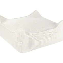 Pouf Ottoman Square Marshmallow velours côtelé