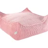Pouf Ottoman Square Pink Mouse velours côtelé