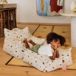 Pouf Ottoman Square Terrazzo Marble