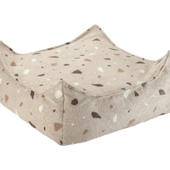 Pouf Ottoman Square Terrazzo Sand