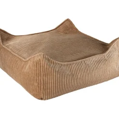 Pouf Ottoman Square Toffee velours côtelé