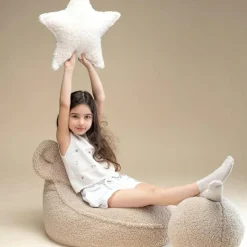 Pouf ours Biscuit molletonné