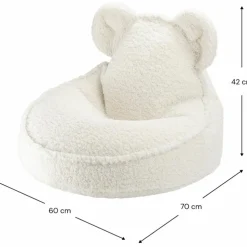 Pouf ours Cream White molletonné