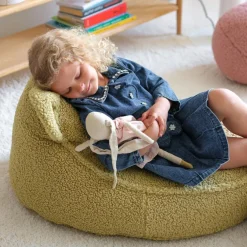 Pouf ours Matcha molletonné