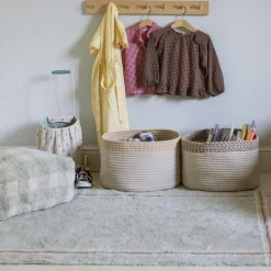 Pouf Vichy bleu-vert