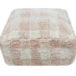Pouf Vichy rose