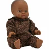 Poupée Romy avec tenue col Gaze Léopard Marron
