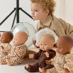 Poupée Romy avec tenue col Gaze Léopard Marron