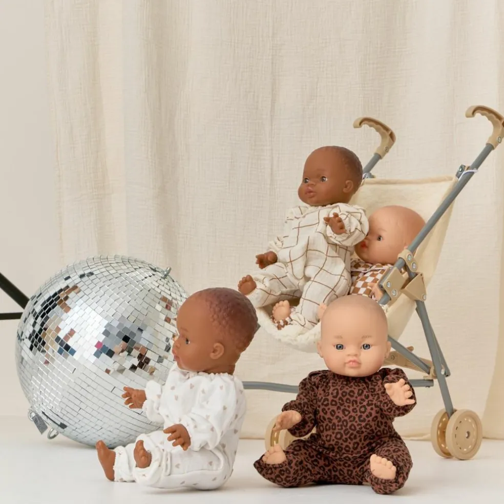 Poupée Romy avec tenue col Gaze Léopard Marron