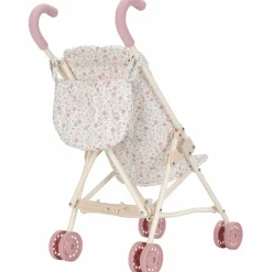 Poussette pour poupée en métal rose