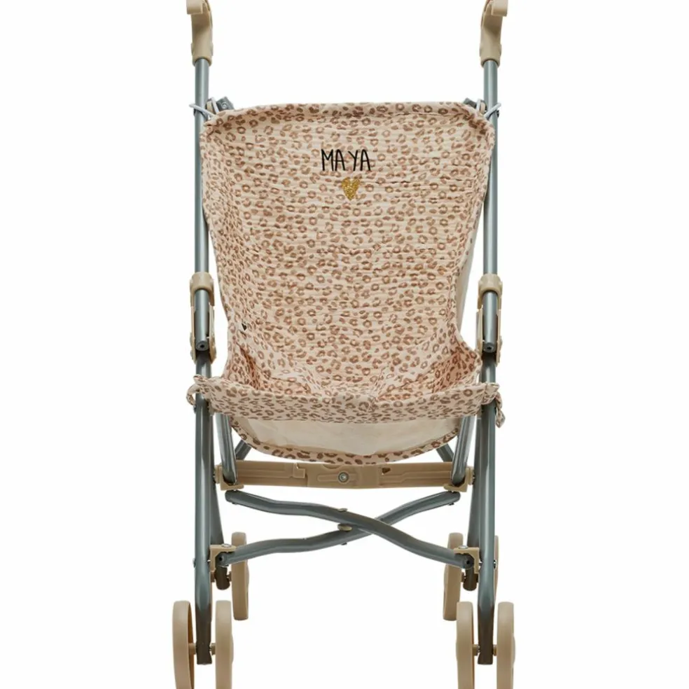 Poussette pour poupée Gaze Léopard (personnalisable)